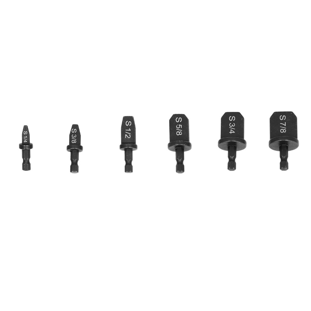 6Pcs Swaging Tool Drill Bit Set Hex Triangular Handle Manual Copper Pipe Flaring Tool Hvac Repairing Set 3491322457073
