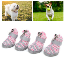 4 pièces Taille 2 Chaussures pour chien antidérapantes couleur poudrée