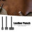 Ensemble de 3 pièces d'outils en cuir perforé noir de 6 mm 7