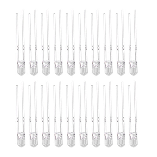 100 pezzi LED Diodo 3V, 3 mm, 8 colori, Bianco caldo 2
