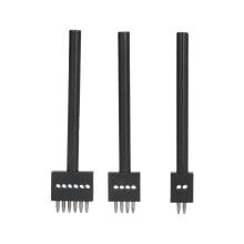 3 pièces d'outils en cuir noir perforé 4 mm kits