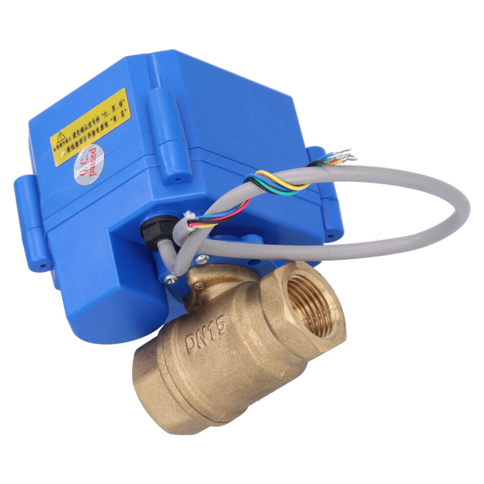 Electric Ball Valve Bsp Mini Brass Motorized 5 Wire Dc12v Through With Switch Indication 7621322460834