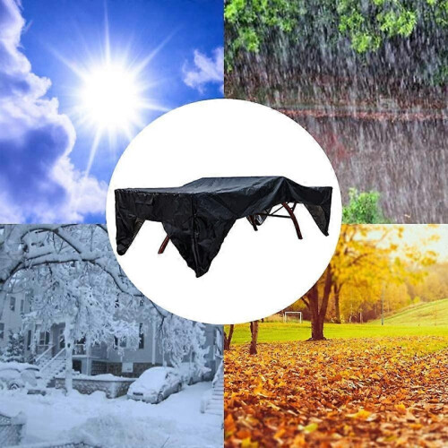 Waterproof Outdoor Ping Pong Table Cover - Dustproof, Lightweight & Drip-Protected. Black 2