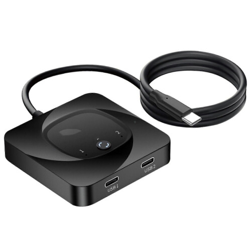 USB-C-KVM-Switch: 2-PC 8K@60Hz HDR, 10 Gbit/s, 100 W PD, mit 2 Kabeln