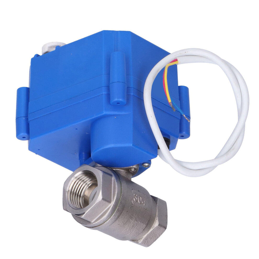 Motorized Ball Valve Stainless Steel Straight Through Mini Hydraulic Fitting Dn15 Dc12v 7901322467959