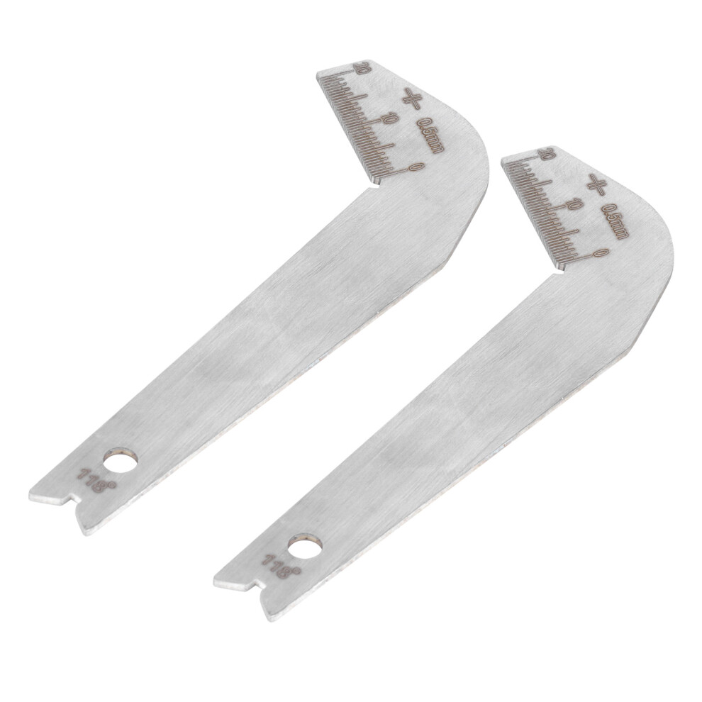 2Pcs Drill Bit Angle Gauge 118 Degree Metal Blade Measurement Sharpener Inspection Tool 3401322468405