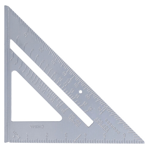 Règle triangulaire en alliage d'aluminium 7 po 45/90