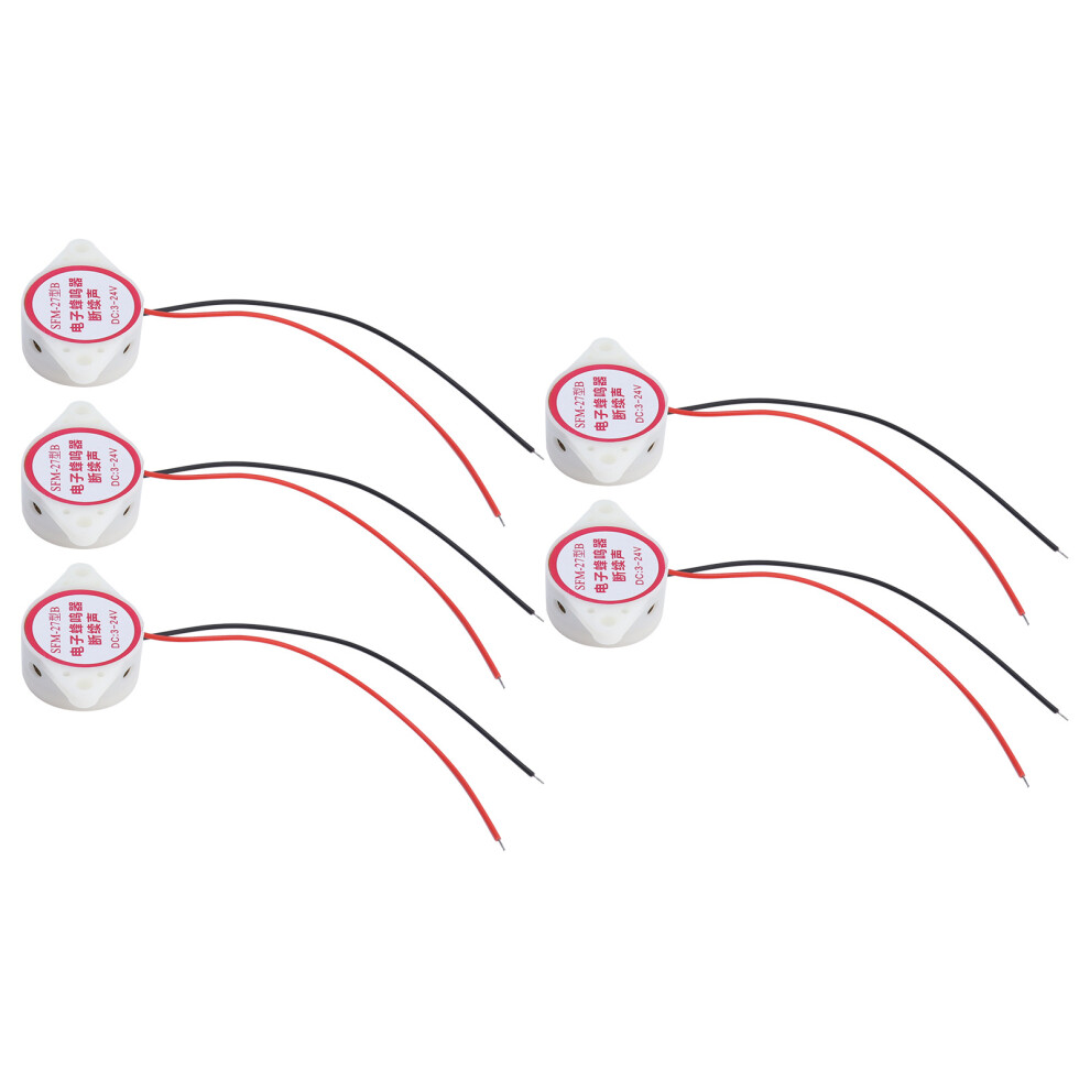 5Pcs Buzzer Alarm Electric Piezo Beep Active 80Db Abs High Sensitivity Set Kit Sfmâ27Bwhite 9481322469293