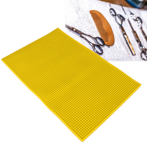 Tappetino antiscivolo in silicone per tagliacapelli - Giallo 1
