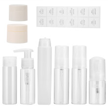 Ensemble de 8 flacons de voyage en plastique, étanches, pour cosmétiques