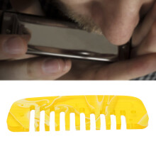 Pettine per armoniche in acrilico 270D, giallo, 10,5x3x0,5 cm
