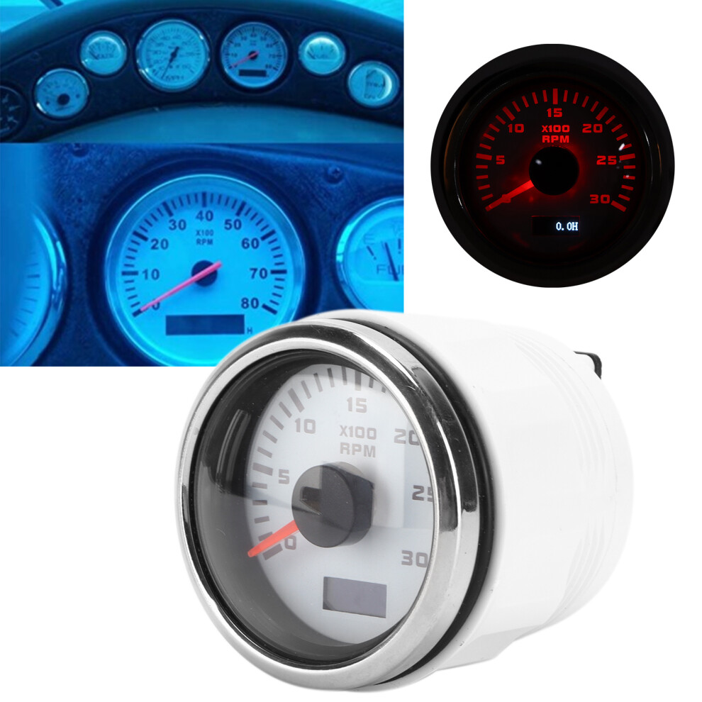 52Mm Pointer Tachometer Gauge Backlight Universal For Motorcycle Truck Boat Gasoline Engine 9Â30V Red 7901322473851