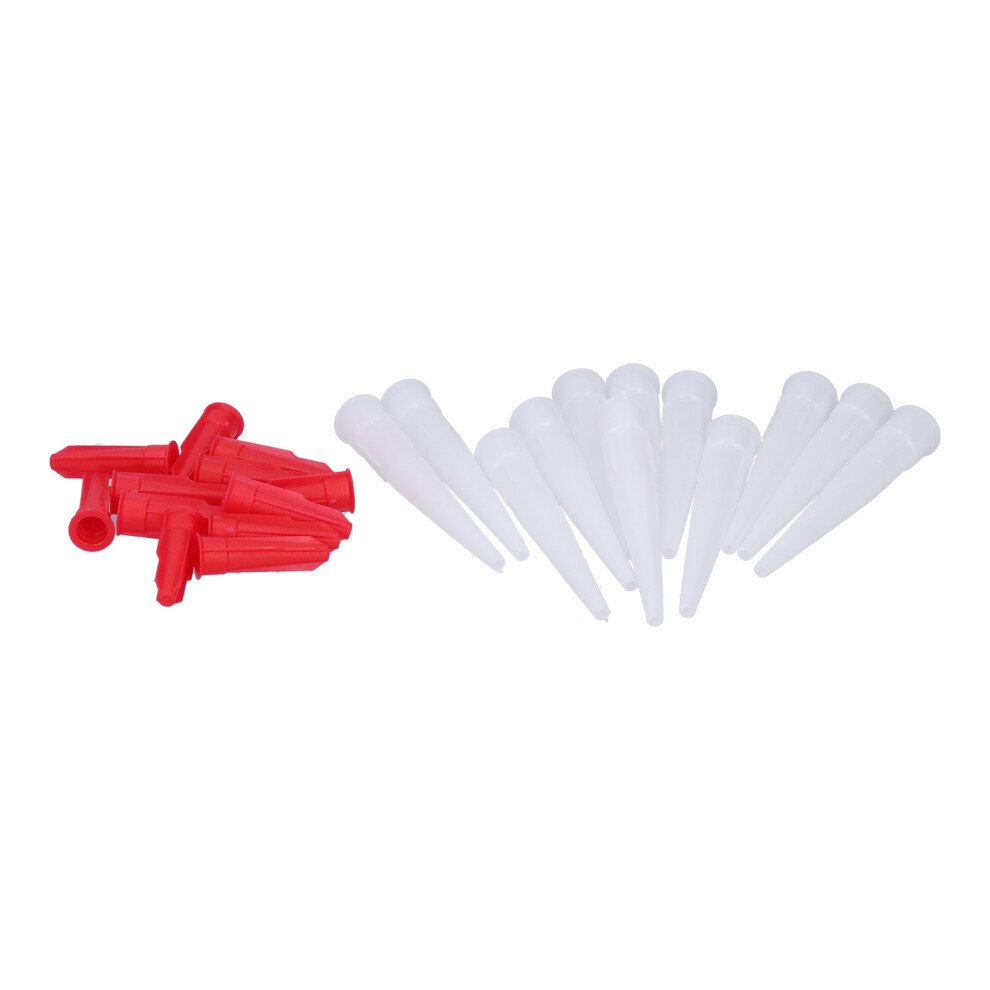12Pcs Caulking Nozzles Abs Gluing Tips Replacement With Cap Sealant Glue Accessories 7891322475606