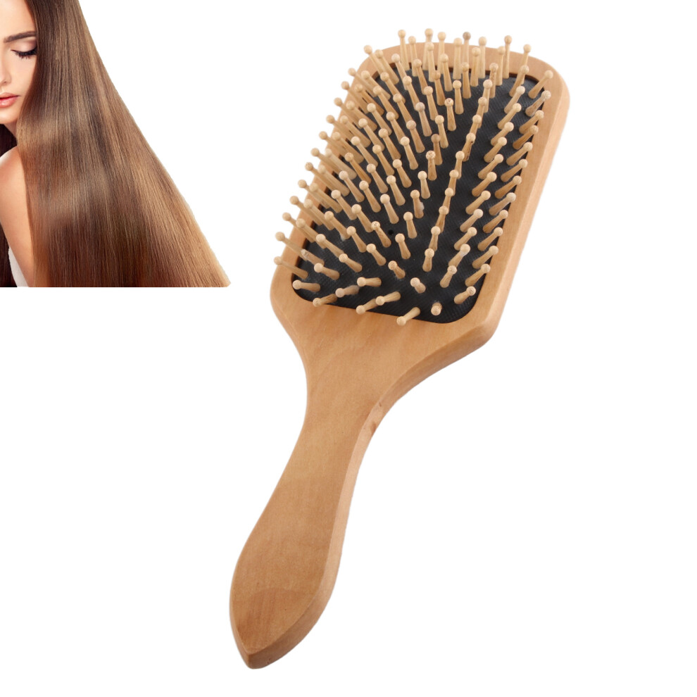 Hair Brush Professional Thick Curly Hair Paddle Detangling Brush with Wood Handle