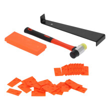 Kit de pose pour sol en bois entretoises bloc marteau orange/noir