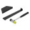 Outils d'installation de sol noirs : entretoises, marteau, bloc 8
