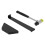 Outils d'installation de sol noirs : entretoises, marteau, bloc 10