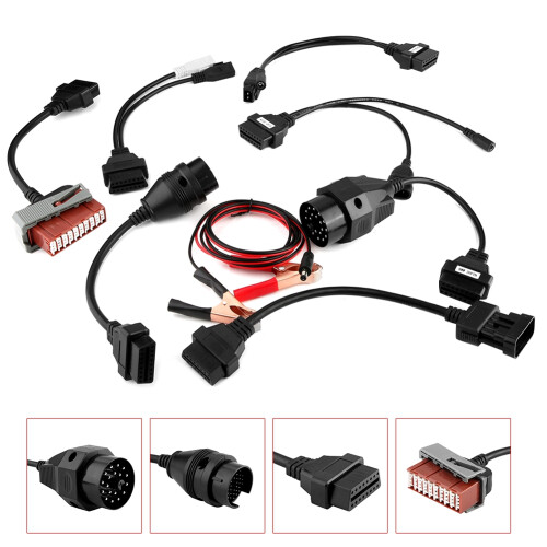 8 pezzi di cavi OBD2 OBDII per TCS CDP DS150E Nero Rosso