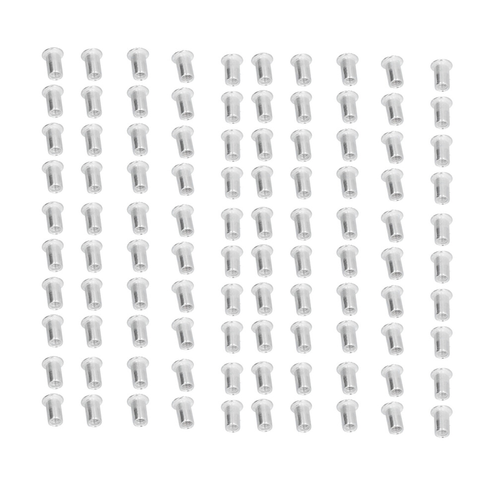 100 Pcs Flange Rivet Nuts Thread Antirust Anticorrosion Aluminum Hardware Accessories 4971322485102