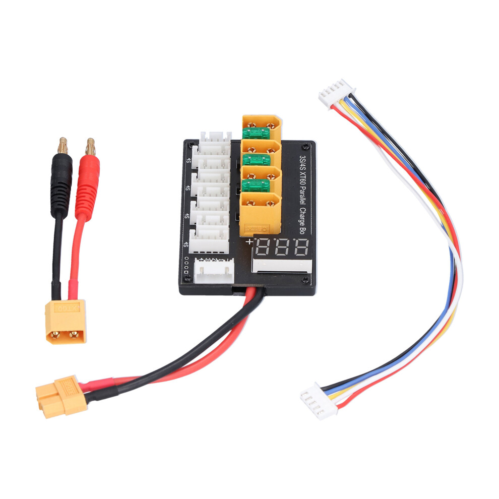 Charging Board 3S/4S Xt60 20A Cycle Display Voltage Parallel Board For Most Banana Connector Balance Chargers 7891322485179