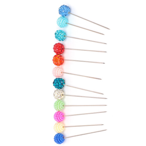 6 Bayberry + 6 spille con strass colorate, un set