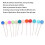 6 Bayberry + 6 spille con strass colorate, un set 12