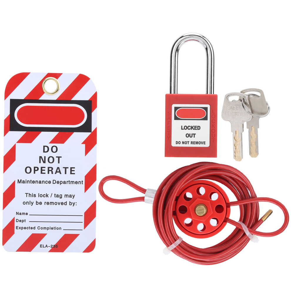 Cable Lock Kit Adjustable Insulation Universal for Valve Red Energy Isolation Security-image-OPC-PHVYSV8-NEW