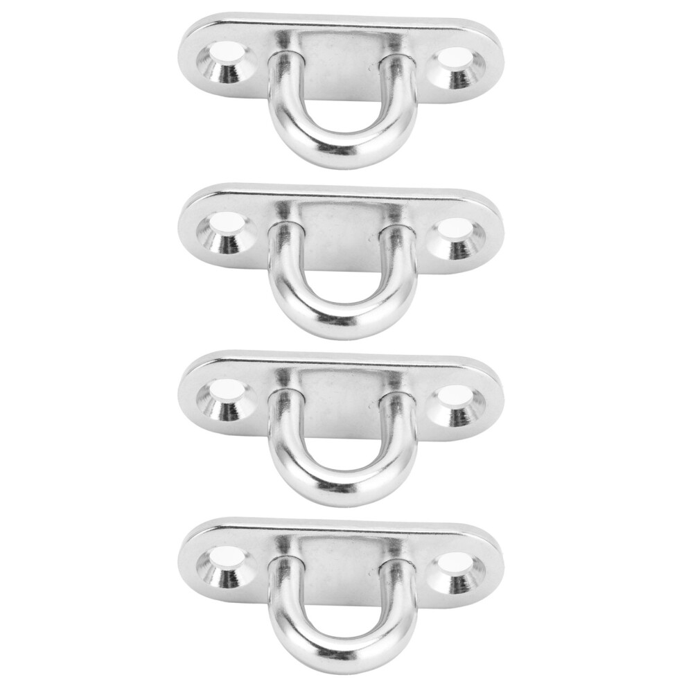 4Pcs Oval Hooks Eyelet 304 Stainless Steel 5Mm Ceiling Pad Eye Plate Hardware Staple Loops 9331322486038