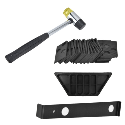 Kit d'installation de plancher stratifié avec 20 cales d'espacement - Noir