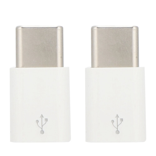 Micro-zu-Type-C Adapter 2er-Pack Robustes Plastik Schnelle Datenübertragung & Ladeumwandlung 1