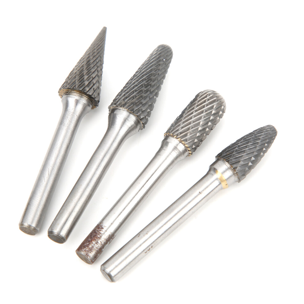 4Pcs Rotary File 6Mm Cemented Carbide Deburring Wearresistant Tungsten Steel Grinding Head For Polished 8011322486078