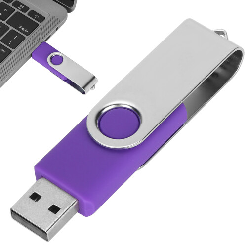 Clé USB portable rotative de 2 Go couleur violet candy 2