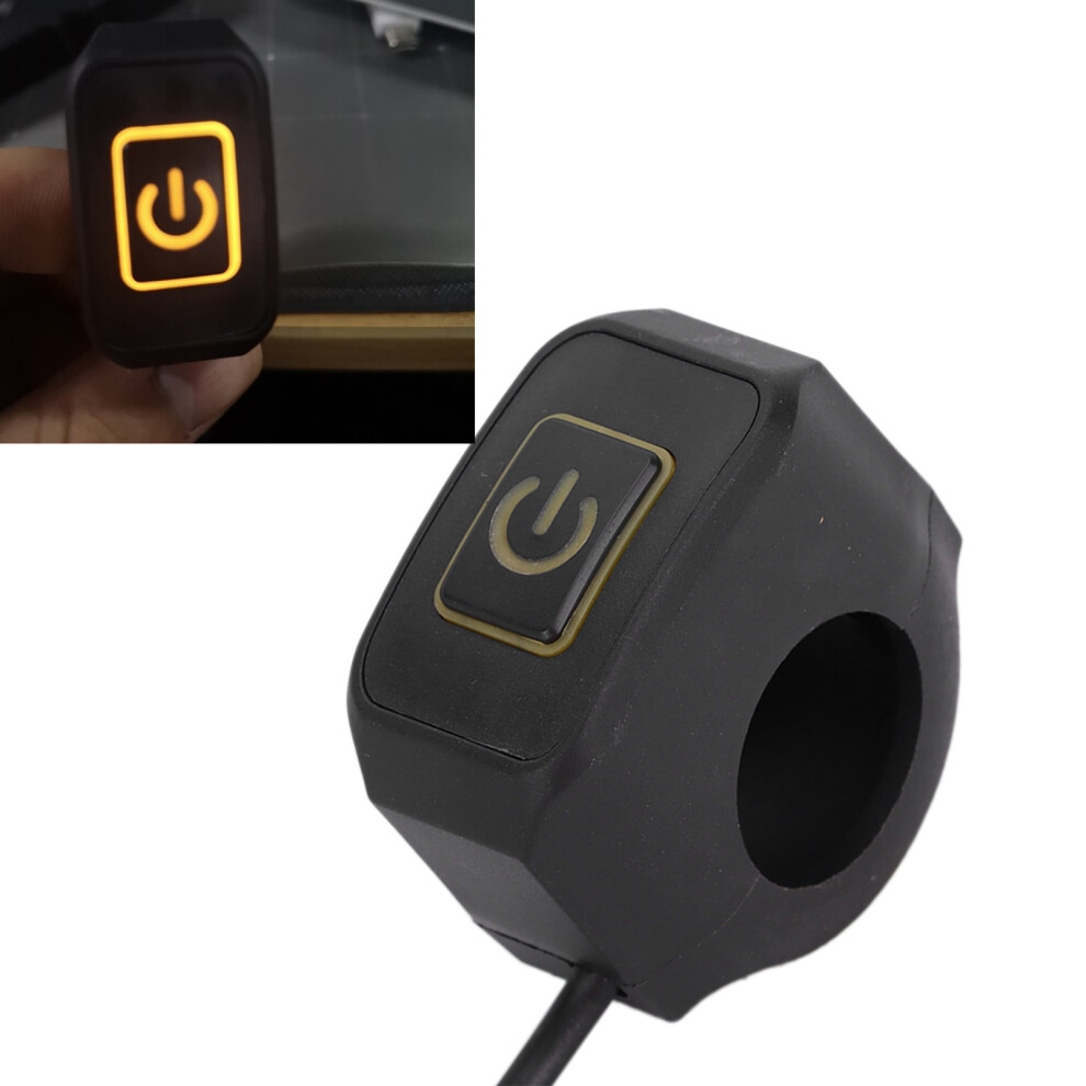 22Mm Motorcycle Handlebar Switch Control Button Waterproof Universal For Headlightyellow 7901322488688