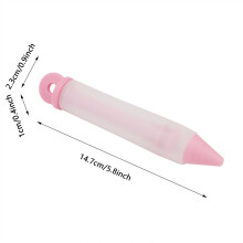 Stylo décoratif en silicone à 4 embouts rose, 14,7 2,3 1 cm