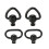 Lot de 4 boucles de sangle à dégagement rapide 1.25" noir robuste 4