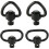 Lot de 4 boucles de sangle à dégagement rapide 1.25" noir robuste 2