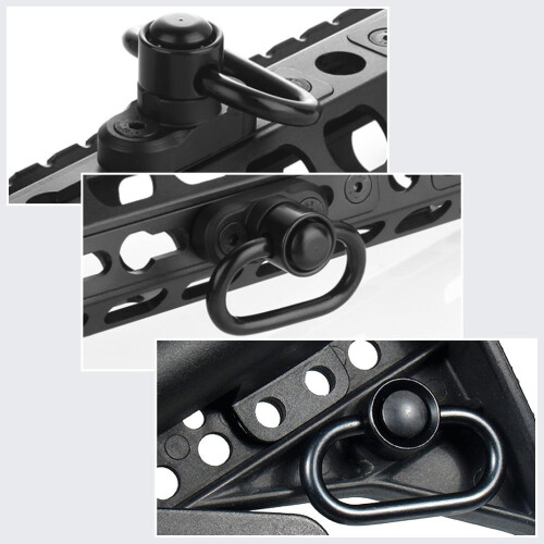 Lot de 4 boucles de sangle à dégagement rapide 1.25" noir robuste