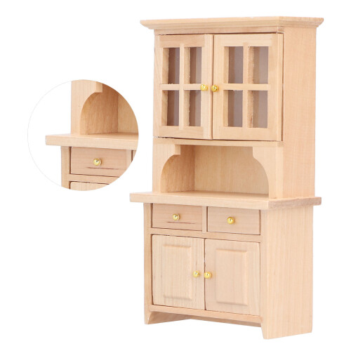 Armadio in scala 1:12, colore legno, 15,5  9  3,4 cm