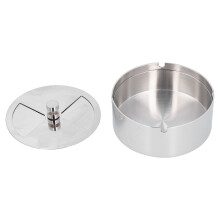 Portacenere spesso in acciaio inossidabile per esterni, argento, Ø 12,5 cm, H 5 cm