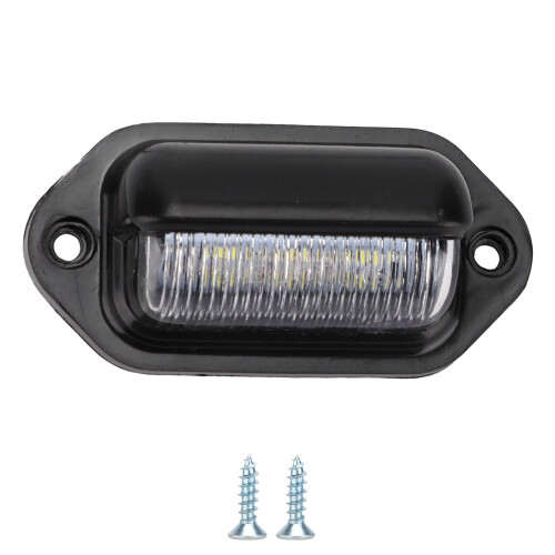 Luce targa 12V 6LED 6000K ABS nera 1