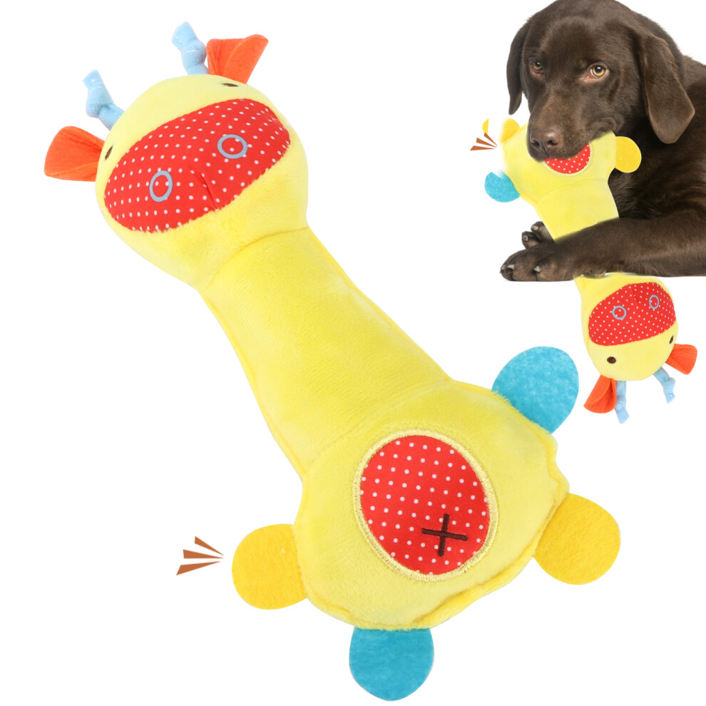 Dog Plush Toys BiteResistant Squeaky Chewing Toys for Small Medium Large Sized Dogs(Deer )