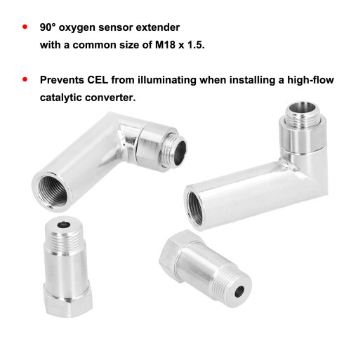 6 pièces en fer Rallonge de sonde lambda à 90 M18x1.5 1.8in 2