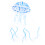 Set di 7 pesci luminosi artificiali blu 7x7.5cm 7