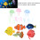 Set di 7 pesci luminosi artificiali blu 7x7.5cm 11