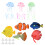 Set di 7 pesci luminosi artificiali blu 7x7.5cm 2