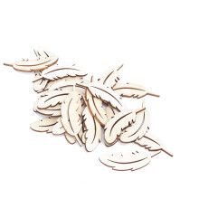 Tranches de bois à motif plume, 25 pièces/sachet, 5x1,7 cm, naturel