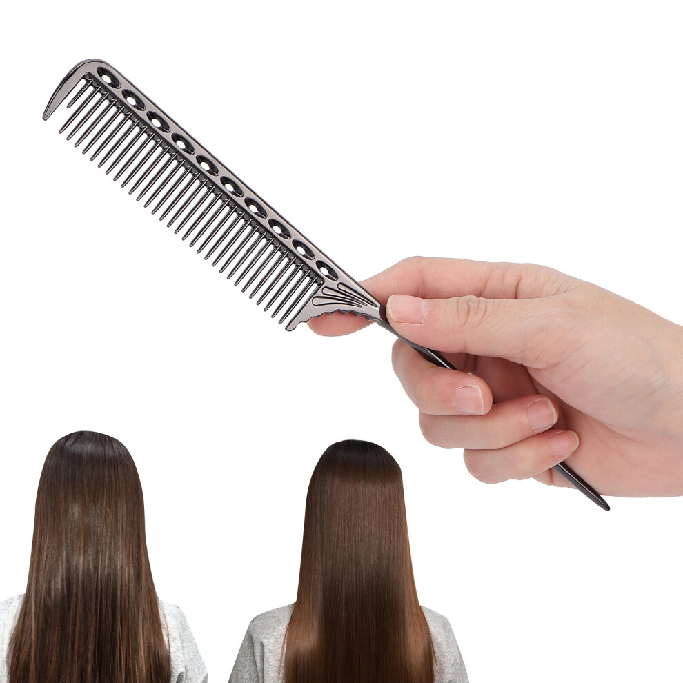 Unisex Professional Rat Tail Hair Comb Salon Hairdressing Styling Comb Barber Aluminum Metal Combblack