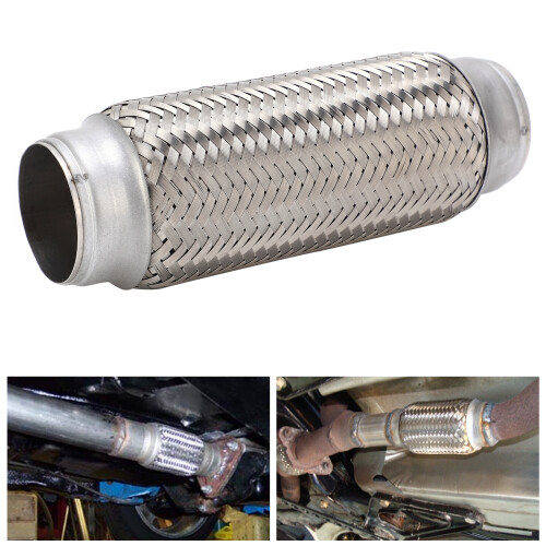Soufflets d'échappement en acier inoxydable 28,0 pouces, argent 2