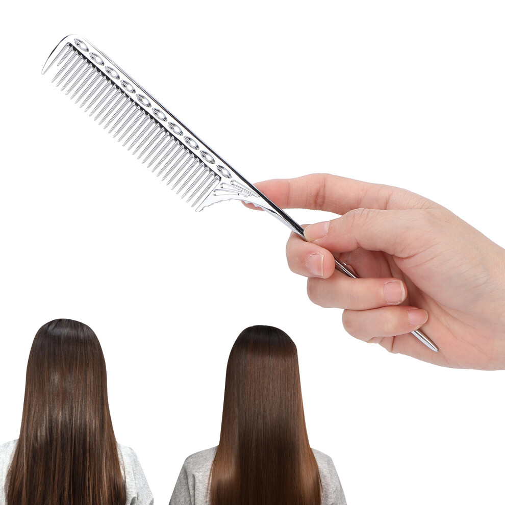 Unisex Professional Rat Tail Hair Comb Salon Hairdressing Styling Comb Barber Aluminum Metal Combsilver