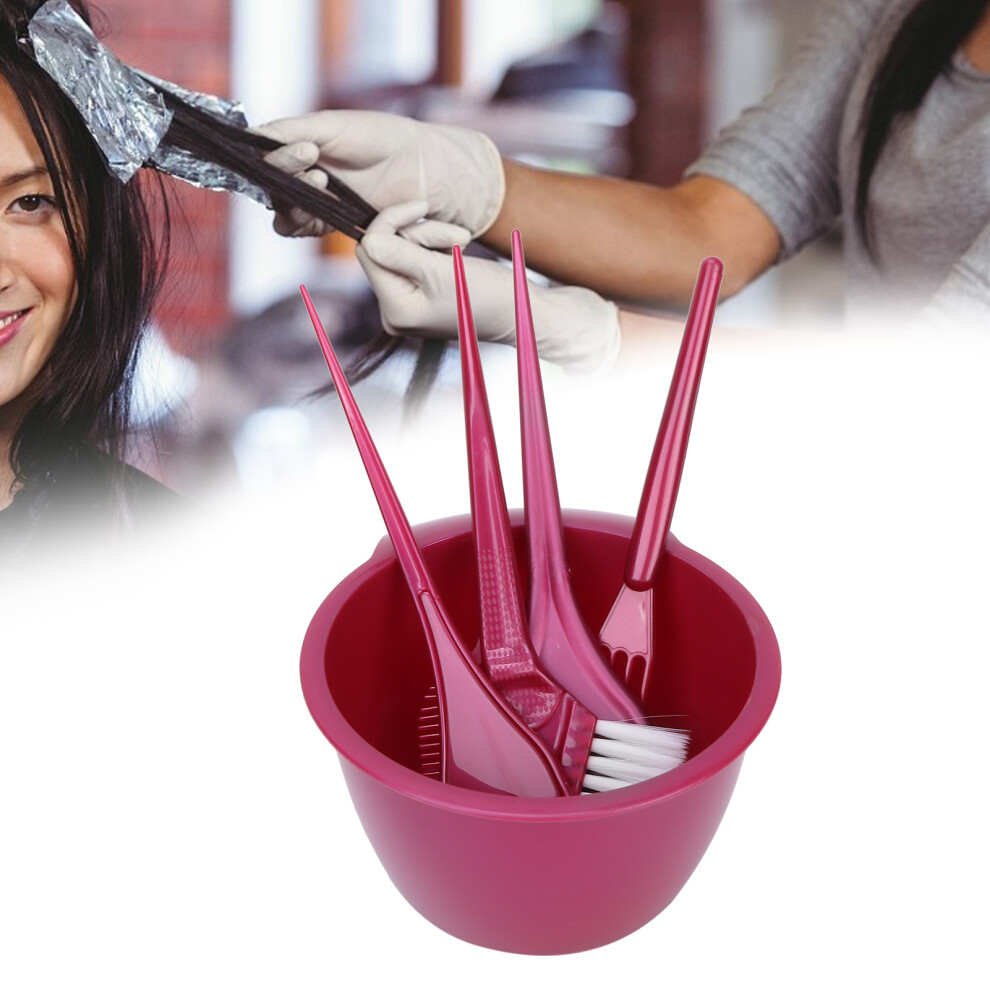 Professional Hair Dye Coloring Kit Hair Color Bowl Hair Dyeing Brush DIY Hair Bleaching ToolsWine Red